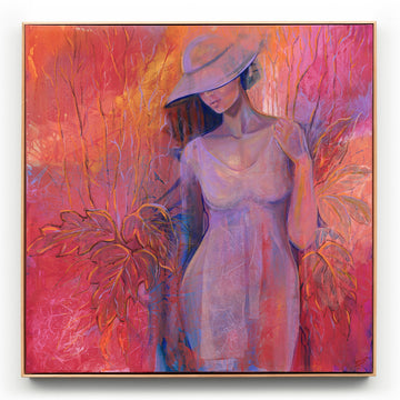 Female portrait and flower painting