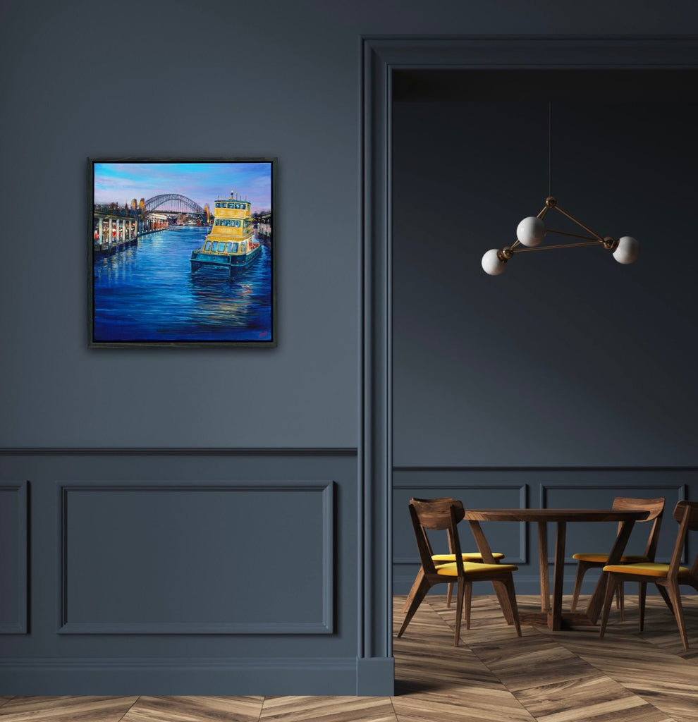 Sydney harbour and ferry painting